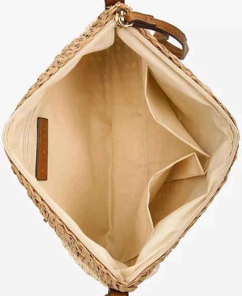 Style & Co Women's Beige Shell Straw Small Crossbody Bag | Style & Co In Lebanon