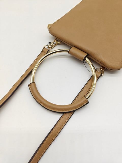 I.N.C Women's Beige Charlii Bangle Handle Faux-Leather Crossbody Bag | I.N.C In Lebanon