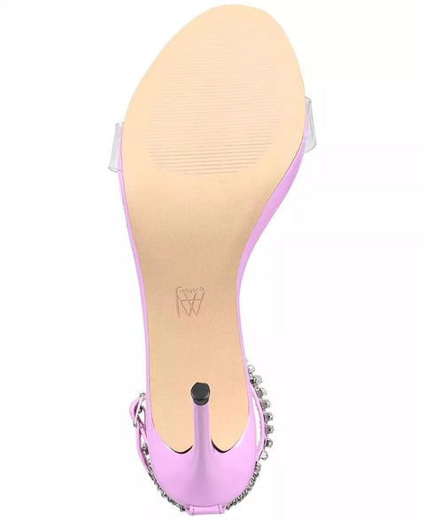 AAJ By Aminah Women's Purple Anastasia Embellished Open Toe Sandals | AAJ By Aminah In Lebanon