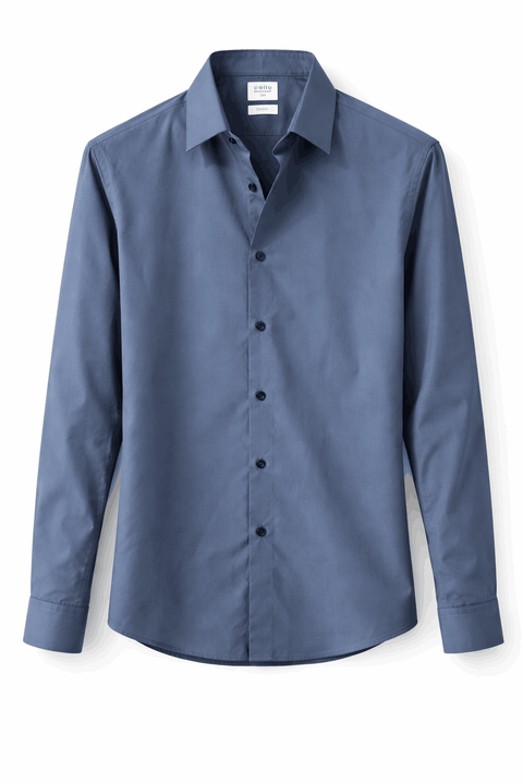 Celio Men's Washed Navy Slim fit stretch cotton Shirt | Celio in Lebanon