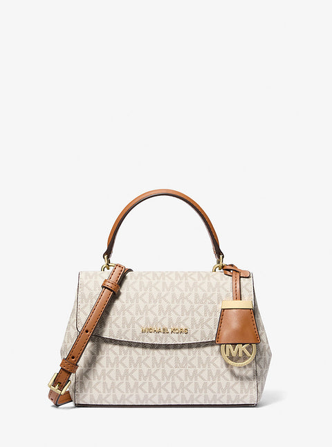 Michael Kors Women's Vanilla/Acorn Ava Extra-Small Signature Logo Crossbody Bag | Michael Kors In Lebanon