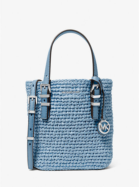Michael Kors Women's Blue Quinn Extra-Small Hand-Crocheted Crossbody Bag | Michael Kors In Lebanon