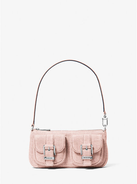 Michael Kors Women's Light Pink Zoe Small Denim Convertible Shoulder Bag|Michael Kors In Lebanon