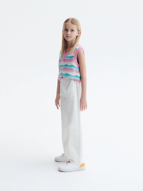 Reserved Girl's Off White Wide Leg Classic Jeans | Reserved In Lebanon