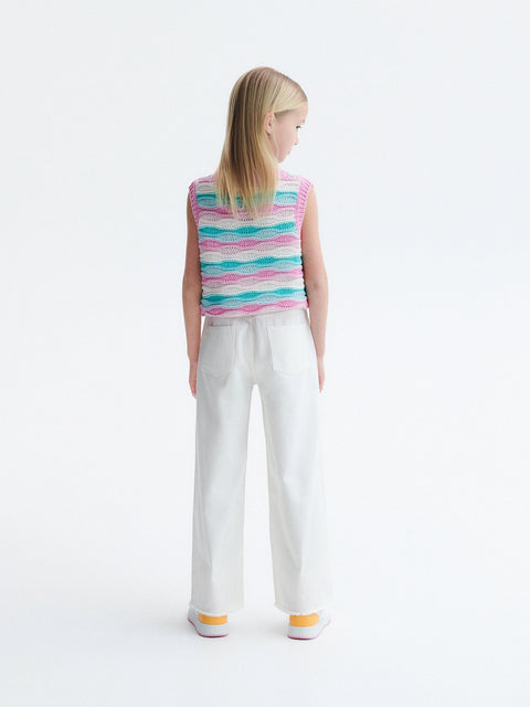 Reserved Girl's Off White Wide Leg Classic Jeans | Reserved In Lebanon