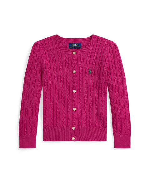 Polo Ralph Lauren Girl's Fuchsia Mini Cable Cotton Cardigan | Polo Ralph Lauren In Lebanon
