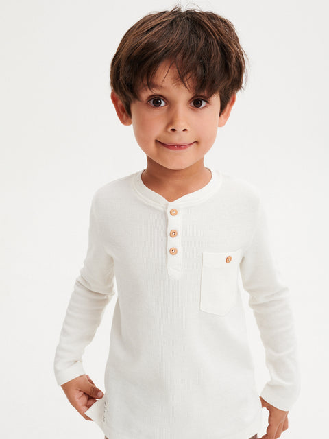 Reserved Boy's White Henley Blouse | Reserved In Lebanon