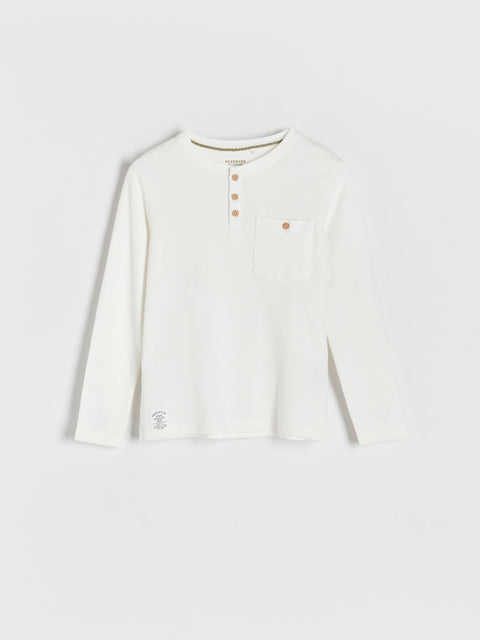 Reserved Boy's White Henley Blouse | Reserved In Lebanon