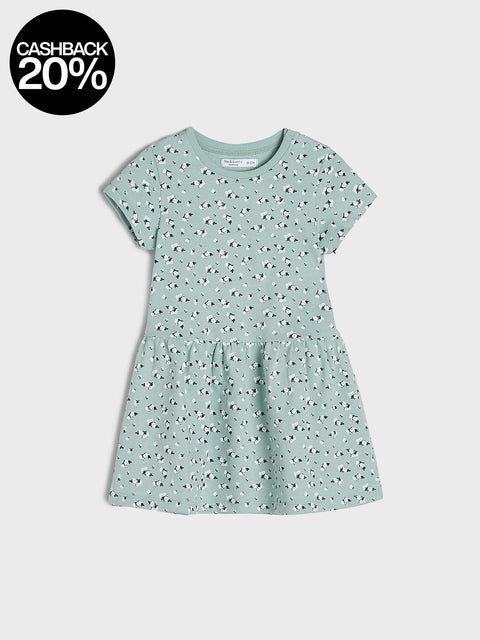 Light blue dress with a subtle pattern on a white background, featuring a cashback 20% badge.