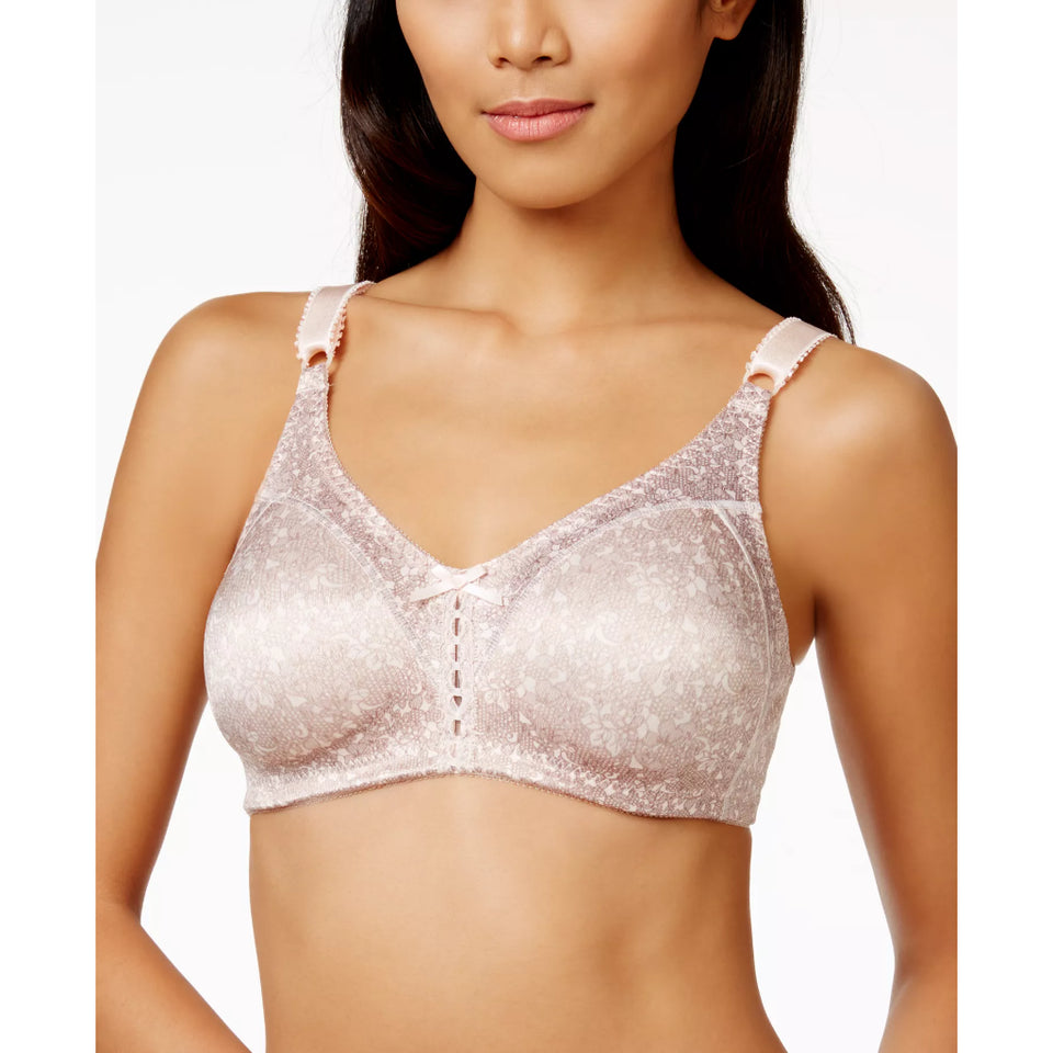 Bali Women's Light Pink Double Support Tailored Wireless Lace up Front Bra