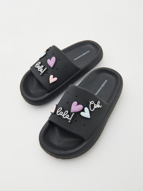 Reserved Girl's Black Slipper | Reserved In Lebanon