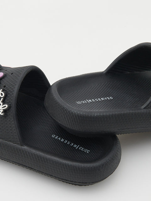 Reserved Girl's Black Slipper | Reserved In Lebanon