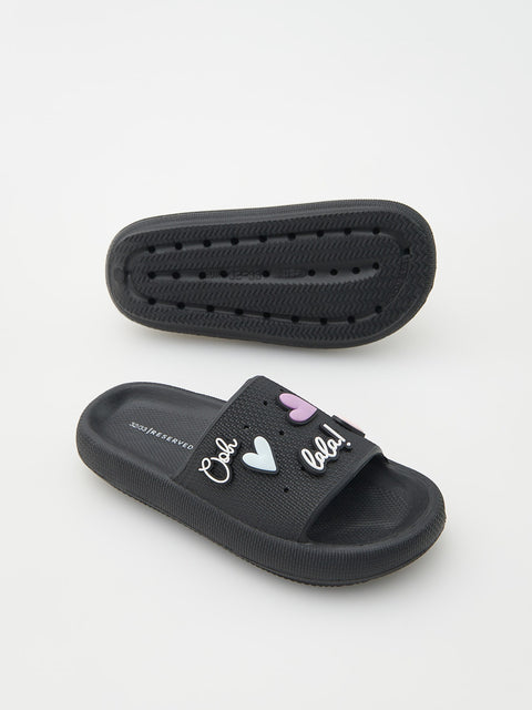 Reserved Girl's Black Slipper | Reserved In Lebanon
