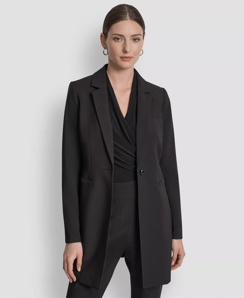 DKNY Women's Black  Single-Button Long-Sleeve Blazer| DKNY In Lebanon