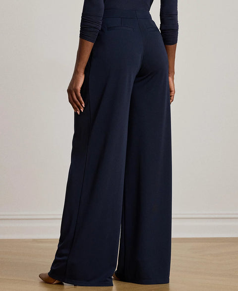 Lauren Ralph Lauren Women's Navy Pleated Stretch Jersey Wide-Leg Pants | Lauren Ralph Lauren In Lebanon