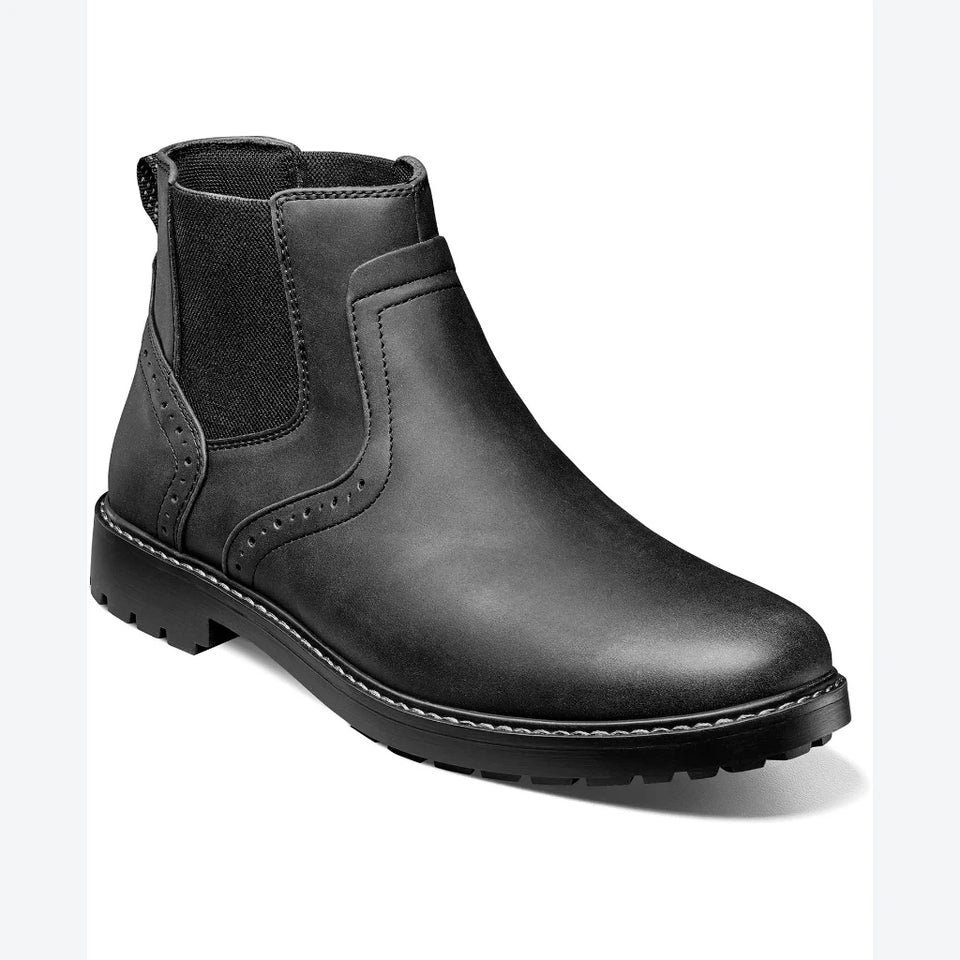 Nunn Bush Men's BlackDelton Plain Toe Chelsea Boots