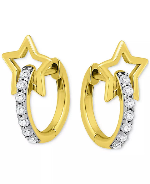 Giani Bernini Women's Gold Plated 18K Cubic Zirconia Open Star Hoop Earrings | Giani Bernini In Lebanon