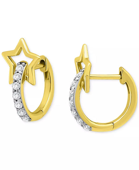 Giani Bernini Women's Gold Plated 18K Cubic Zirconia Open Star Hoop Earrings | Giani Bernini In Lebanon