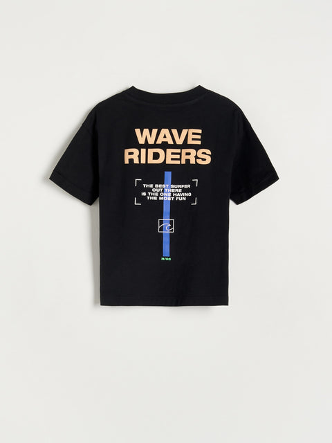 Reserved Boy's Black Wave Riders T-Shirt | Reserved In Lebanon