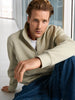Sinsay Men's Light Green Half Zipper Sweatshirt  | Sinsay In Lebanon