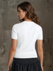 Sinsay Women White Short Sleeve Cable Knit Top | Sinsay in Lebanon