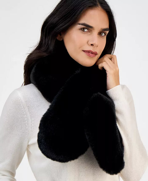I.N.C. International Concepts Women's Black Pull-Through Faux-Fur Scarf |I.N.C. International Concepts In Lebanon