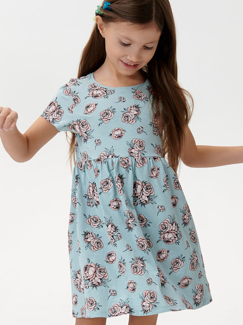 Sinsay Baby Girl's Aqua Floral Dress | Sinsay In Lebanon