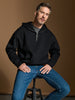 Sinsay Men's Black Neckline With Zipper Hoodies | Sinsay In Lebanon