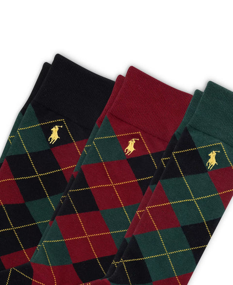 Polo Ralph Lauren Men's Multicolor 3-Pack Argyle Dress Socks| Polo Ralph Lauren in Lebanon