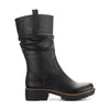 Sun Stone Women's Black Pull Tab Lug Sole Nelliee Round Toe Zip-Up Slouch Boot | Sun Stone In Lebanon