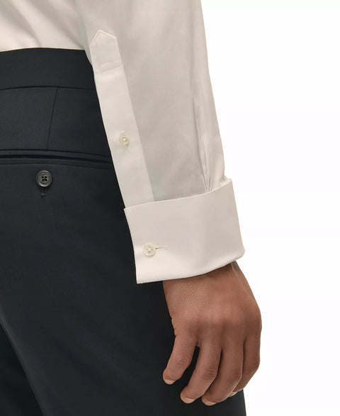 B By Brooks Brothers Men's White Regular Fit Non-Iron Spread Collar French Cuff Formal Dress Shirt  | B By Brooks Brothersin Lebanon