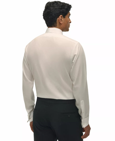 B By Brooks Brothers Men's White Regular Fit Non-Iron Spread Collar French Cuff Formal Dress Shirt  | B By Brooks Brothersin Lebanon