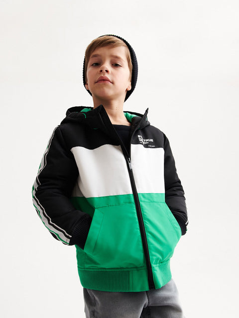 Reserved Boy's Green Insulated Jacket With Hood | Reserved In Lebanon