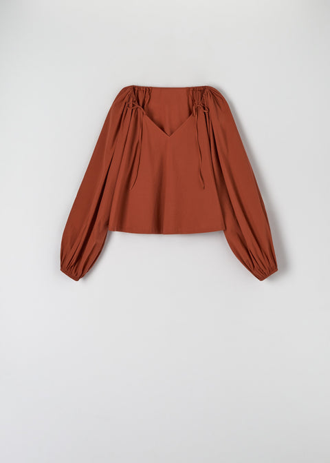 Sinsay Women's Brick Long Sleeve Tie Detailed Blouse|Sinsay In Lebanon