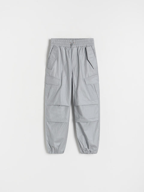 Light gray pants on a white background