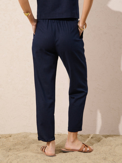 Sinsay Women's Navy Elegant Trousers With Pleats | Sinsay In Lebanon