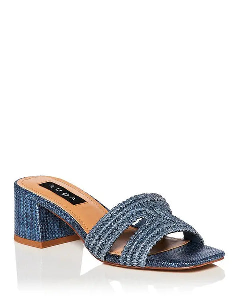 AQ-CALLI Women's Blue Calli Raffia Heeled Sandals | AQ-CALLI In Lebanon
