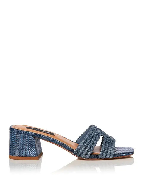 AQ-CALLI Women's Blue Calli Raffia Heeled Sandals | AQ-CALLI In Lebanon
