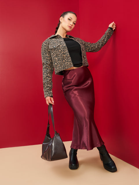 Sinsay Women's Burgundy Simple Maxi Skirt | Sinsay in Lebanon