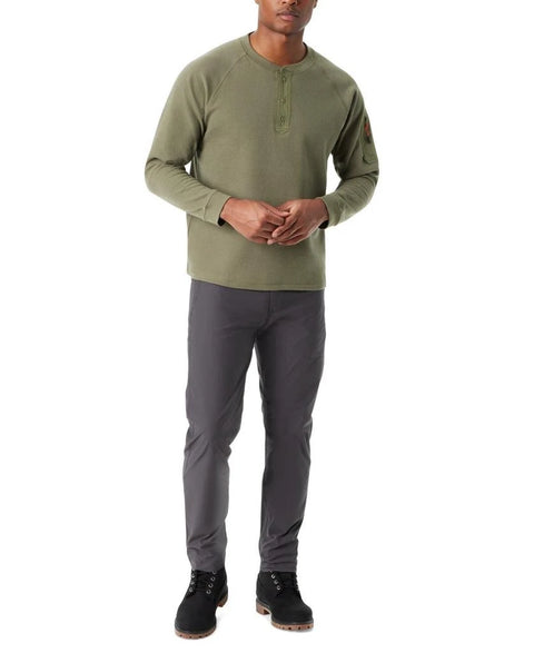 Bass Outdoor Men's Green Henley Neck Relaxed Fit Blouse | Bass Outdoor In Lebanon