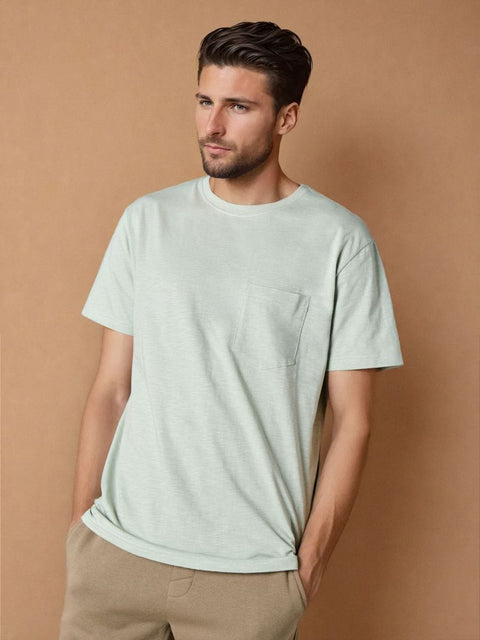 Sinsay Men's Sage Green Chest Pocket Short Sleeve T-Shirt | Sinsay In Lebanon