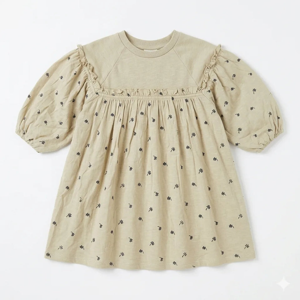 Zara Girl's Light OliveFloral Long Sleeves Dress | Zara in Lebanon