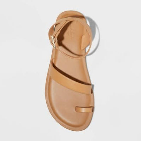 Universal Thread Women's Tan Sol Toe Loop Ankle Strap Sandals | Universal Thread In Lebanon