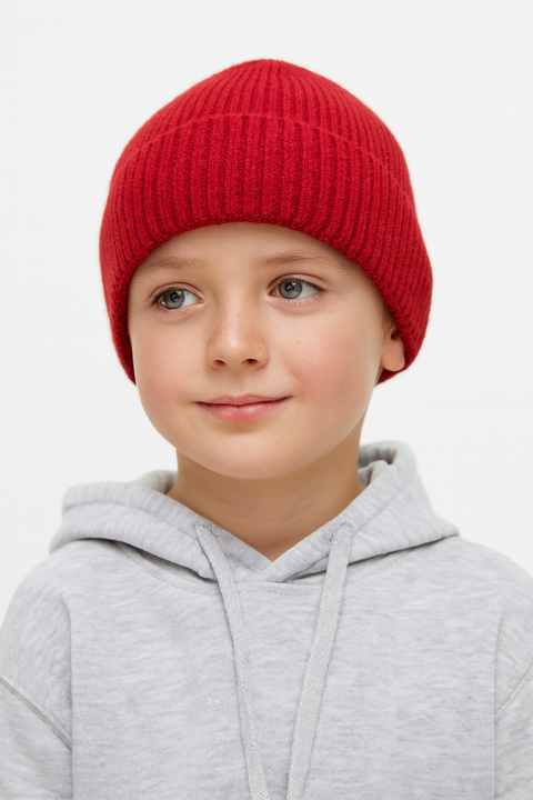 Reserved Boy's Red Knitted Beanie Hat | Reserved In Lebanon
