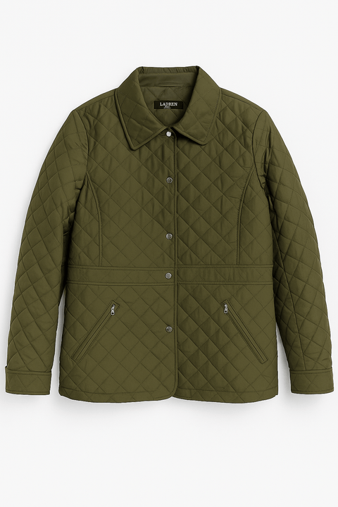 Lauren Ralph Lauren Women's Olive Green Quilted Coat | Lauren Ralph Lauren In Lebanon