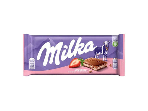 Milka Strawberry Chocolate Bar 90GR | Milka In Lebanon