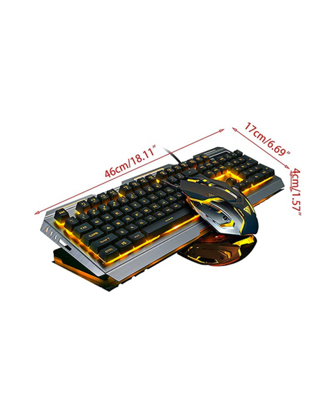 Kingjinglo V1 Manipulator Keyboard and Mouse Set Mechanical Gaming Keyboard RGB LED Backlit Wired Keyboard and Mouse Sets AM92