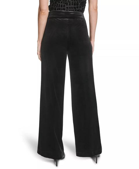 Calvin Klein Women's Black Wide-Leg Velvet Pants | Calvin Klein in Lebanon