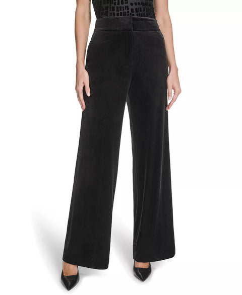 Calvin Klein Women's Black Wide-Leg Velvet Pants | Calvin Klein in Lebanon
