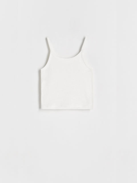 White t-shirt with a cut-out design on a white background